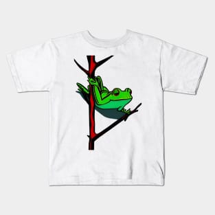 Frog on a branch Kids T-Shirt